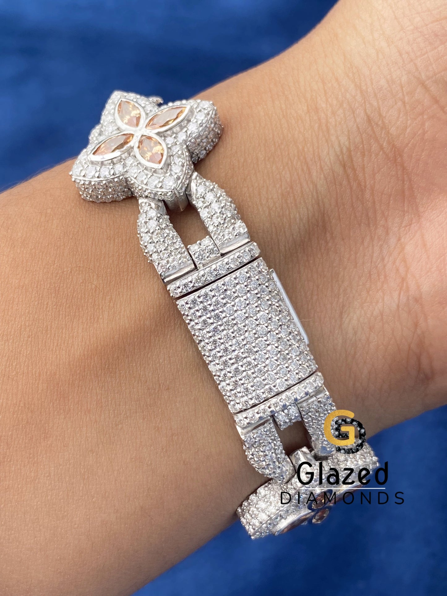 Bust Down Moissanite Marquise Clover Barcelet