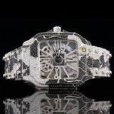 Bust Down Moissanite Metal Strap Watch