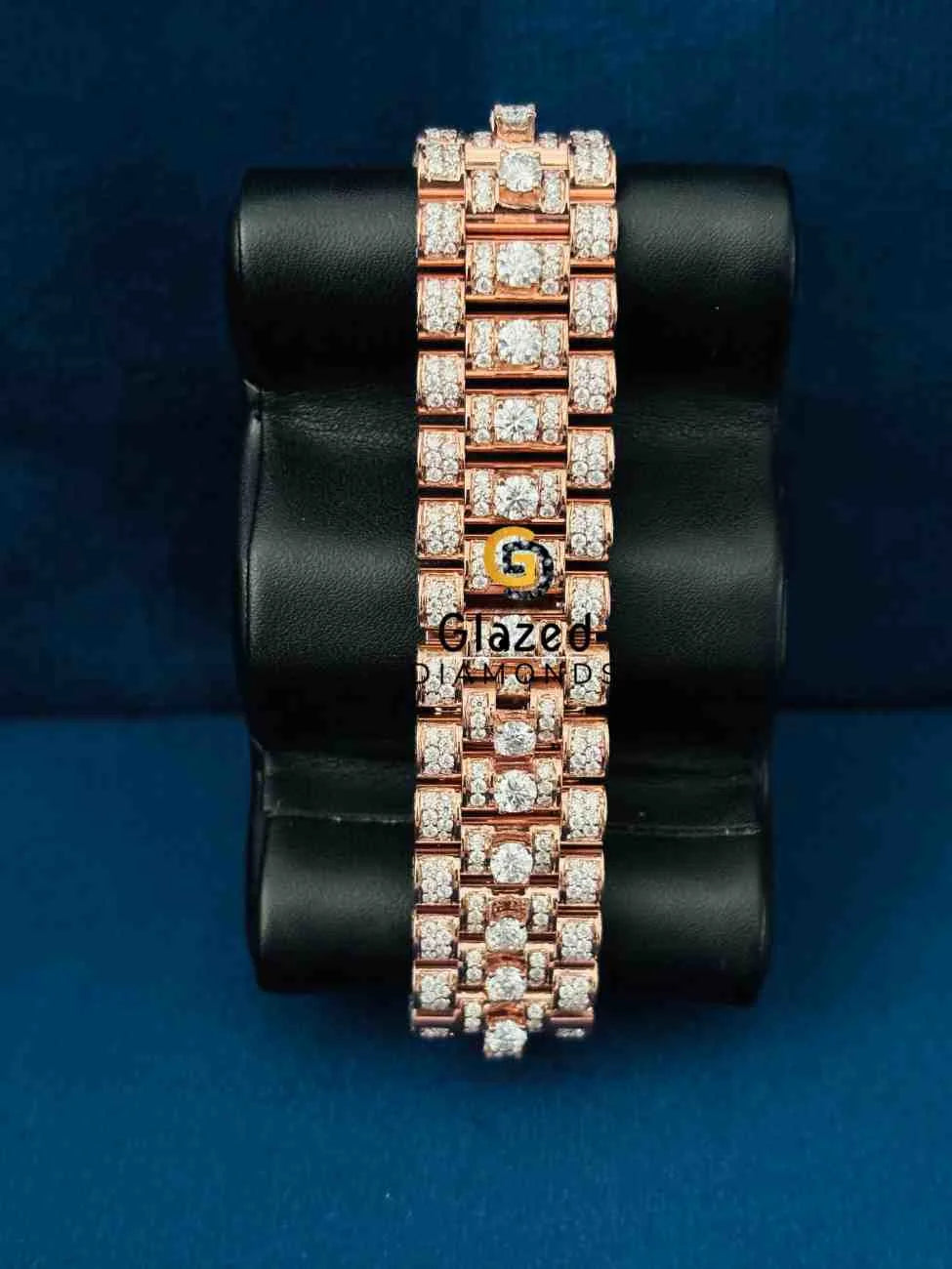 Bust Down Moissanite Stainless Steel Strap Watch