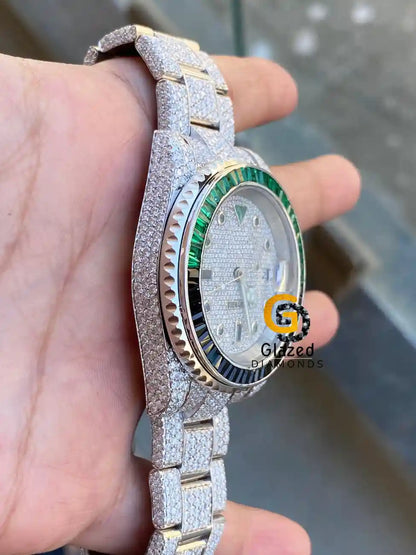 Bust Down Moissanite Watch For Men's