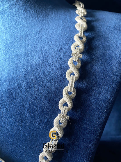 Bust Down Mossanite Diamond Infinity Link Chain