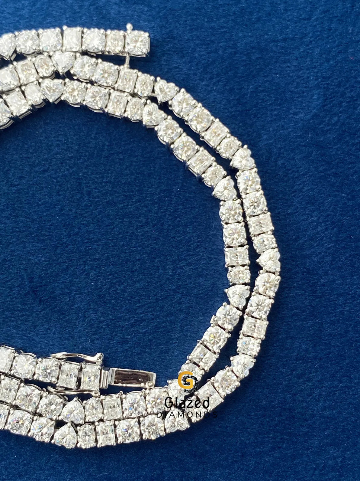 Bust Down Multistone VVs Moissanite D Colorless Chain