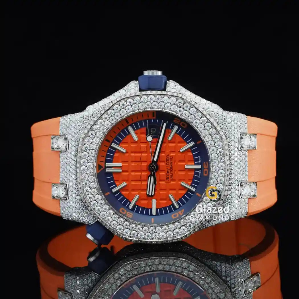 Bust Down Orange Watch