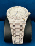 Bust Down Round Moissanite Diamond Studded Watch