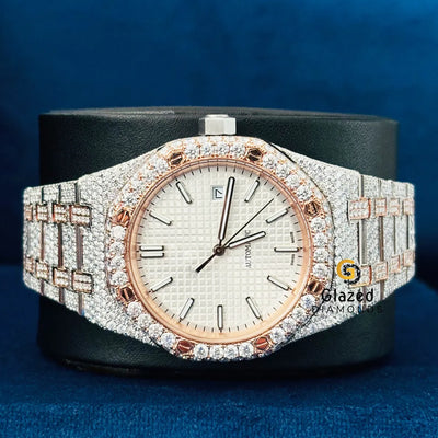 Bust Down Round VVs Moissanite D Colorless Hip Hop Watch