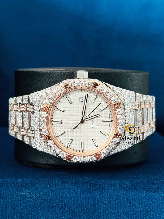 Bust Down Round VVs Moissanite D Colorless Hip Hop Watch