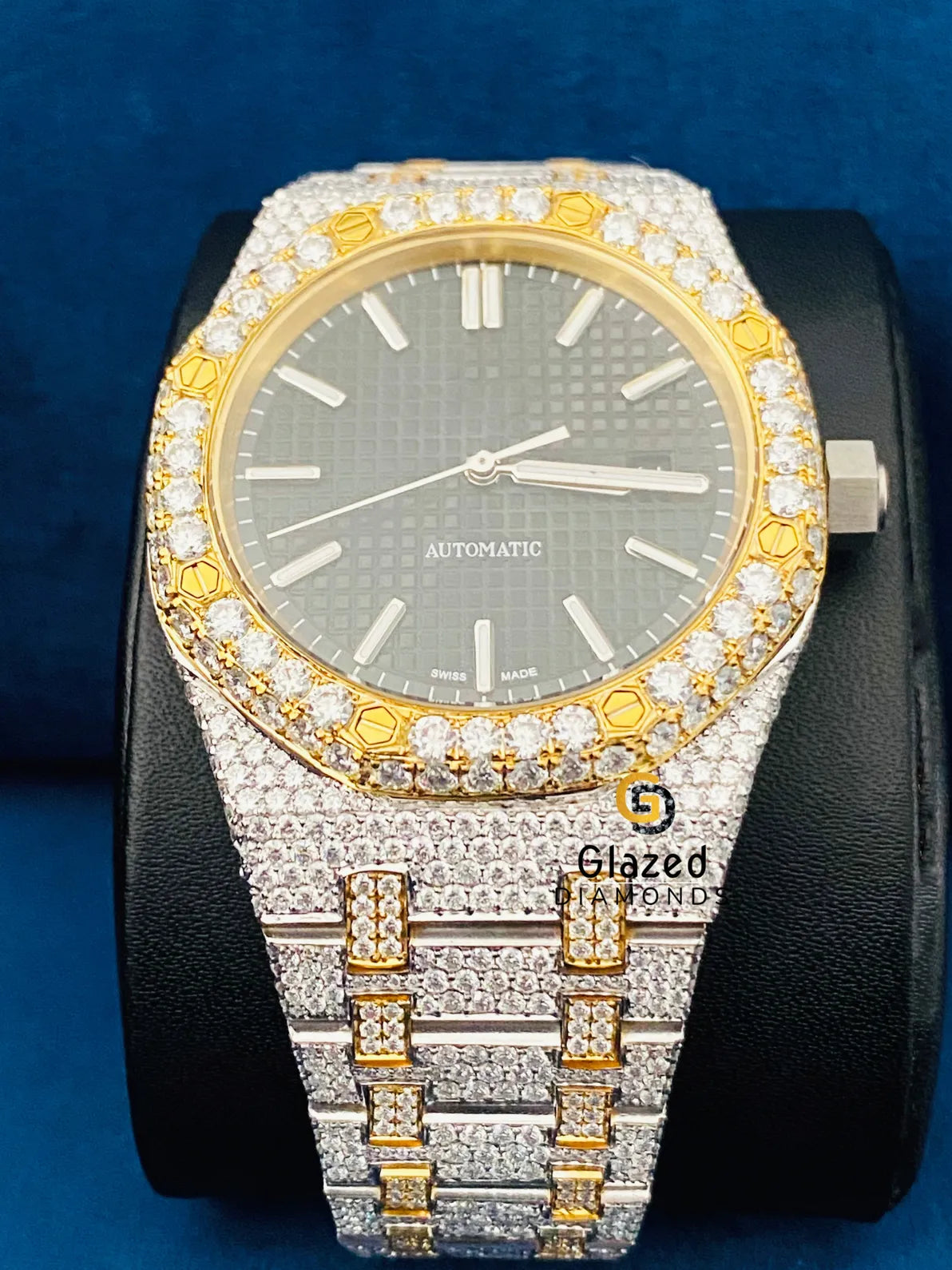 Bust Down Round VVs Moissanite D Colorless Watch