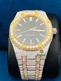 Bust Down Round VVs Moissanite D Colorless Watch