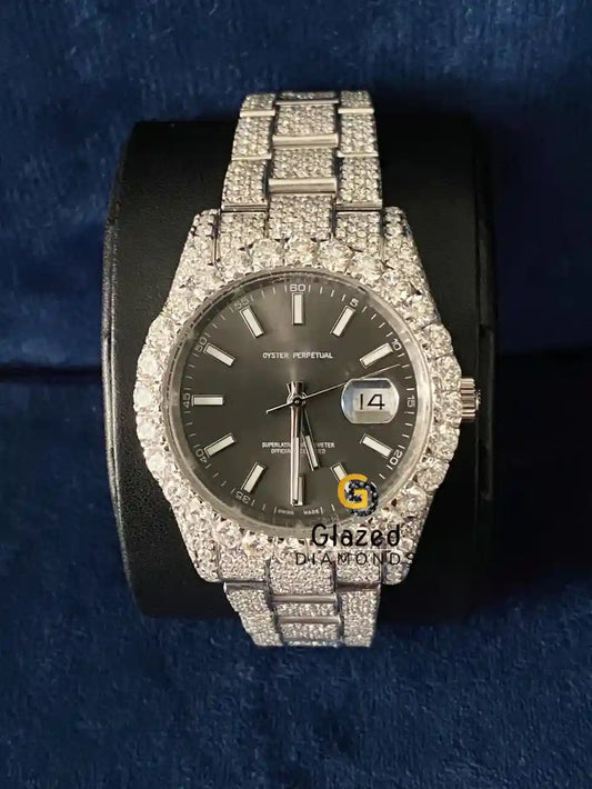 Bust Down Stick Dial D Colorless Hip Hop VVS Moissanite Watch