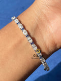 Bust Down Tennis Link Oval Moissanite Hip Hop Bracelet