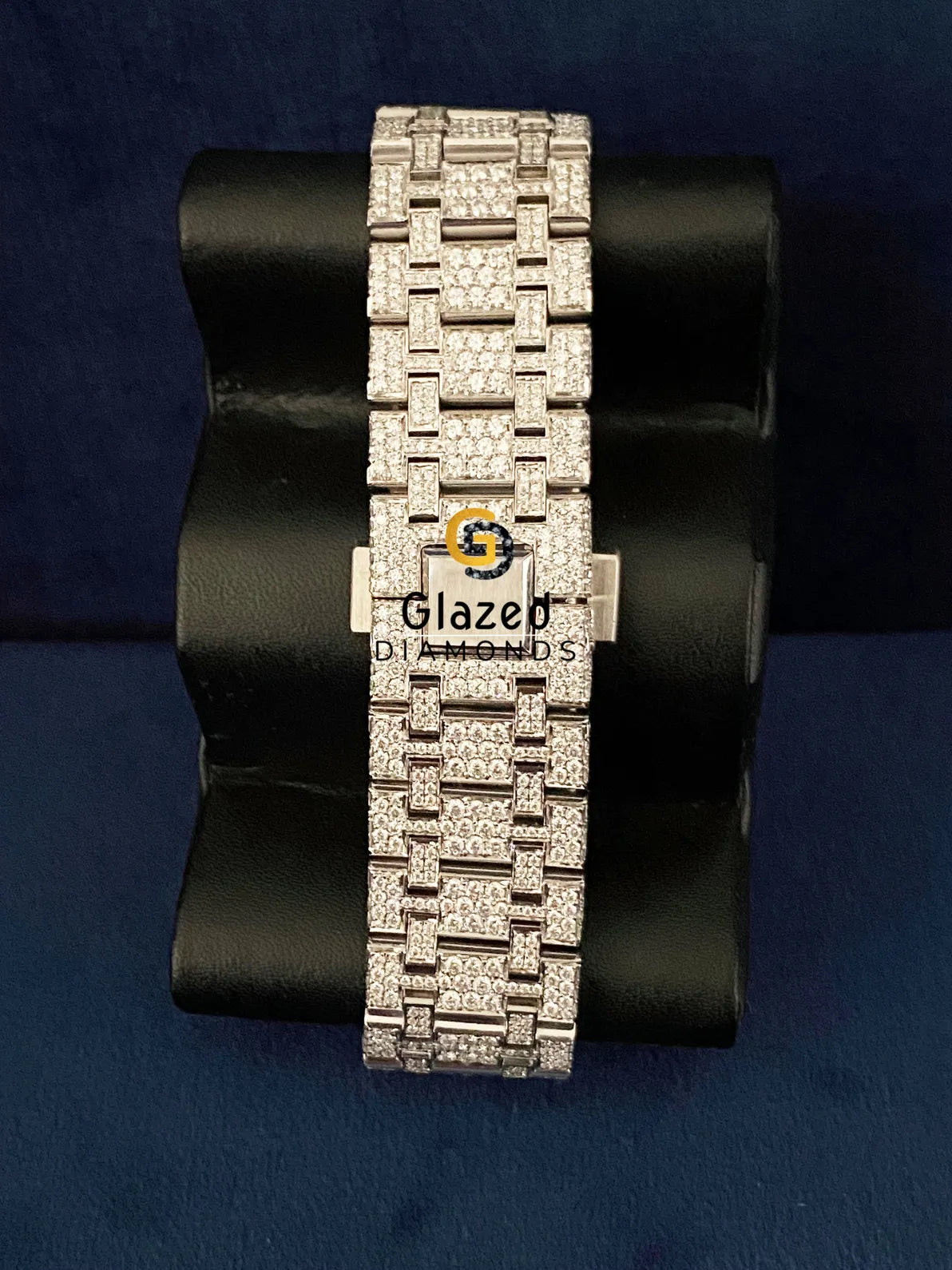 Bust Down VVs Moissanite D Colorless Stainless Steel Watch