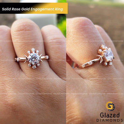Buy 14K Rose Gold Star Promise Ring for Her