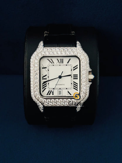 Cartier Moissanite Roman Number Watch