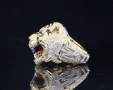 Customized Hip Hop Fully Iced Out Tiger Face Moissanite Championship Ring