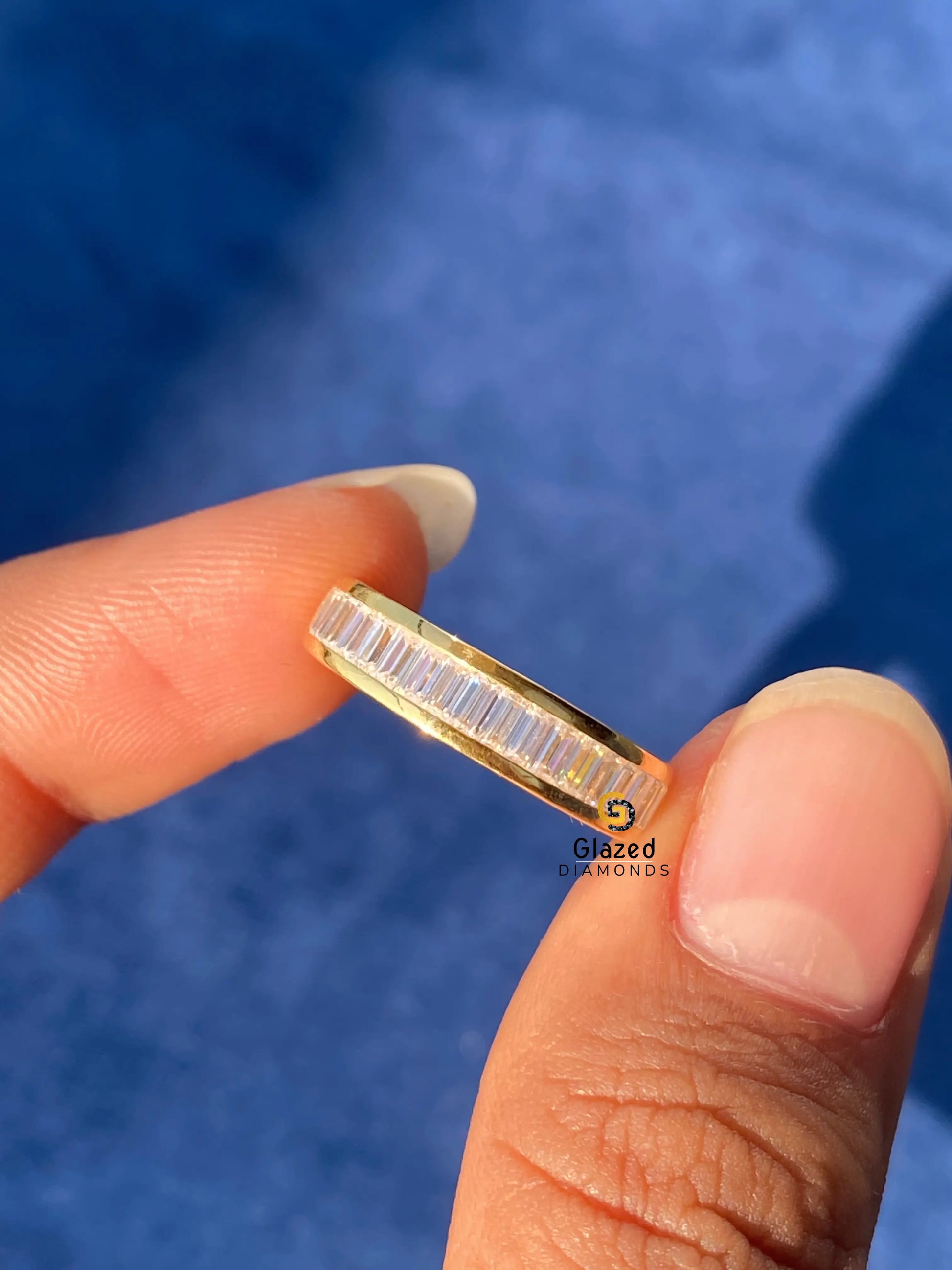 Channel Set Half Eternity Wedding Band