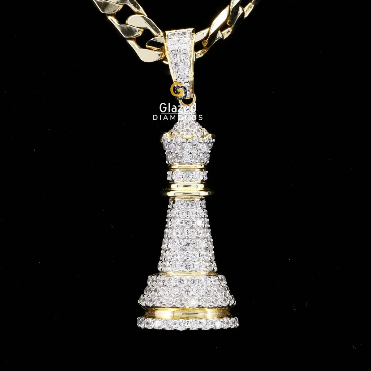 Bust Down Moissanite Diamond Chess Queen Shape Iced Out Pendant