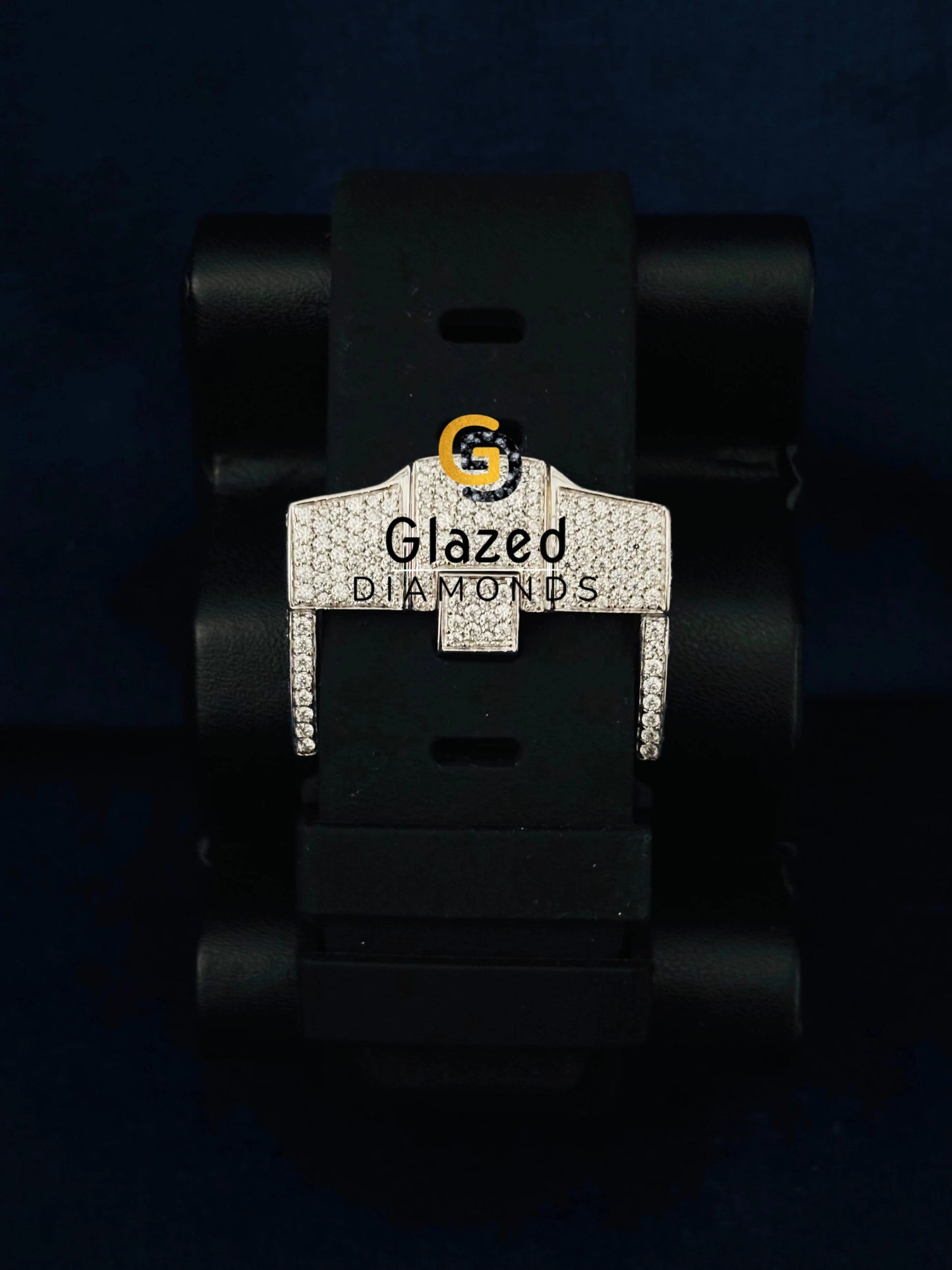 Black Multi Chronograph Silicon Strap Moissanite Watch