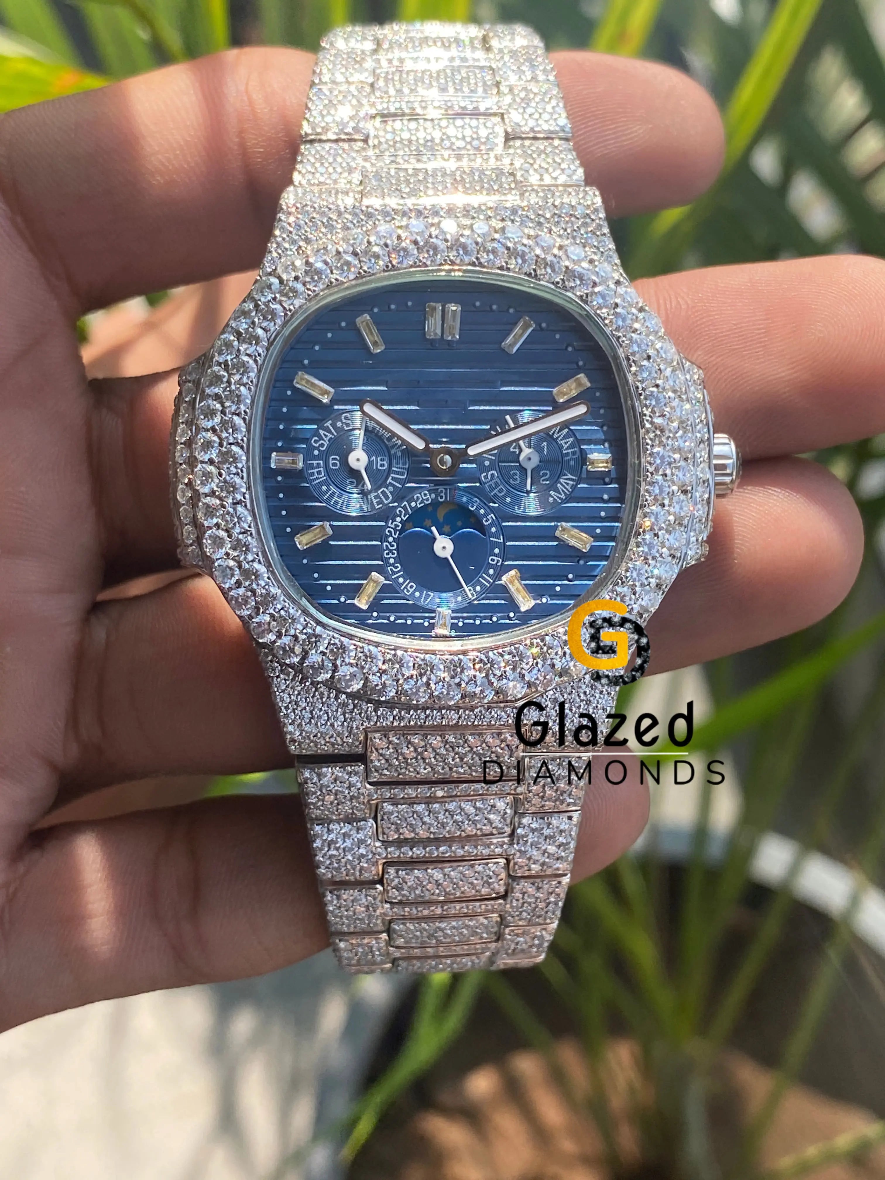 Chronograph Dial Diamond Studded Watch