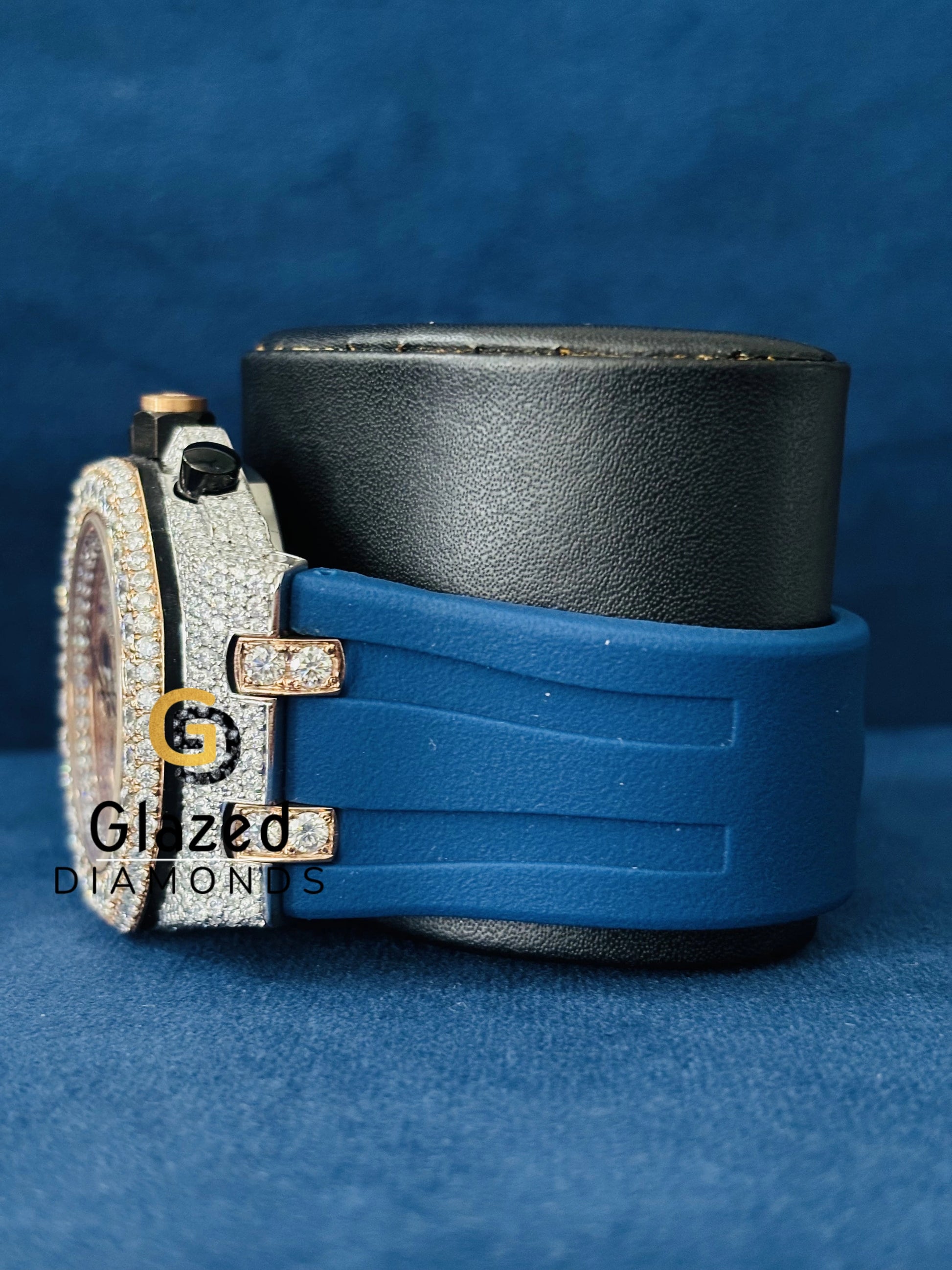 Chronograph Dial Moissanite Studded WAtch 