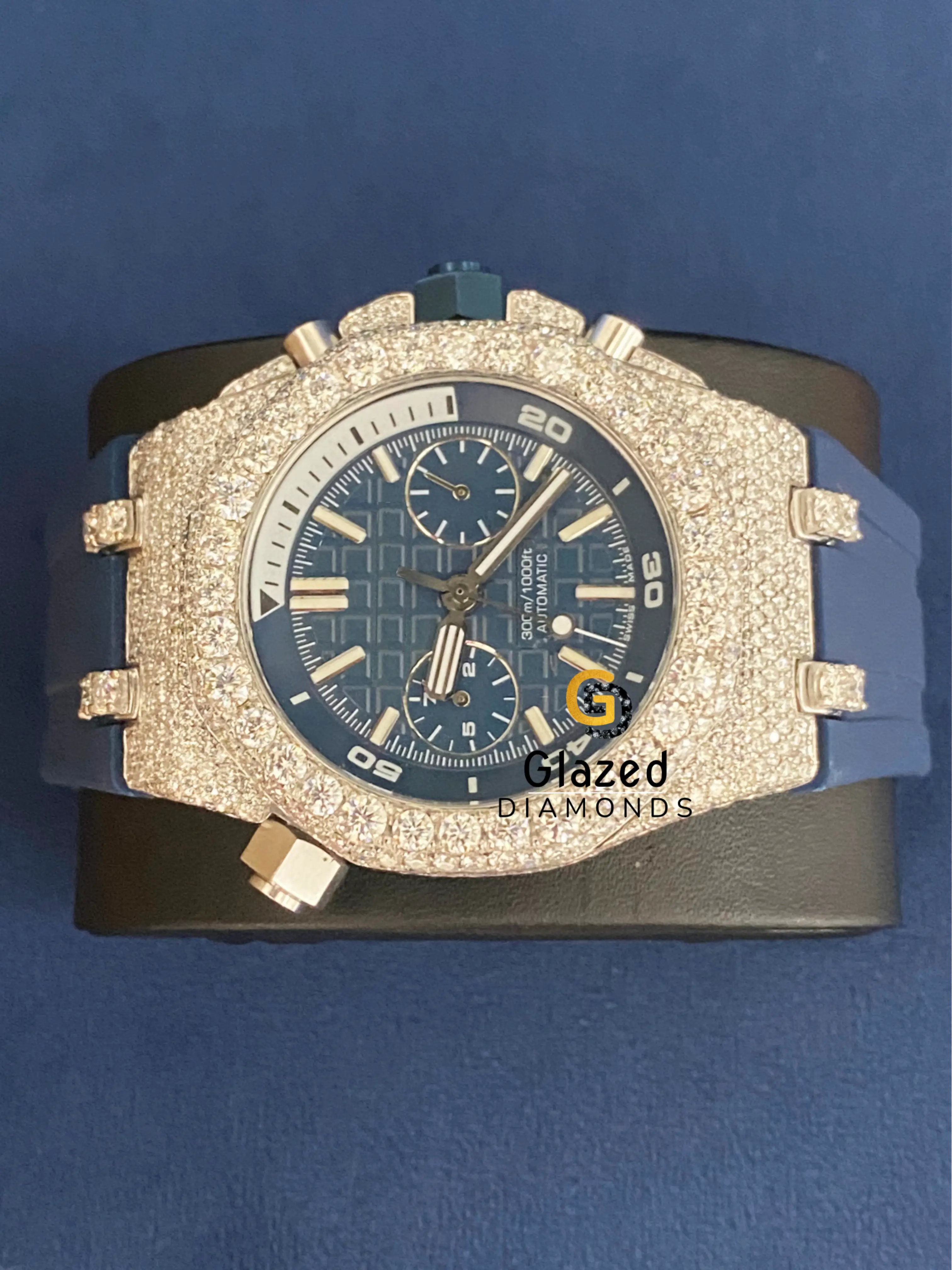Chronograph Face Dial Hip Hop Moissanite D Colorless Watch