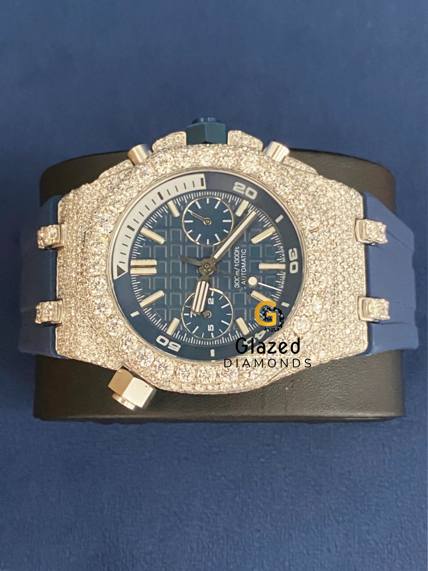 Chronograph Face Dial Hip Hop Moissanite D Colorless Watch