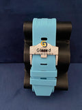 Chronograph Silicone Sky Blue Strap VVs Moissanite D Colorless Watch