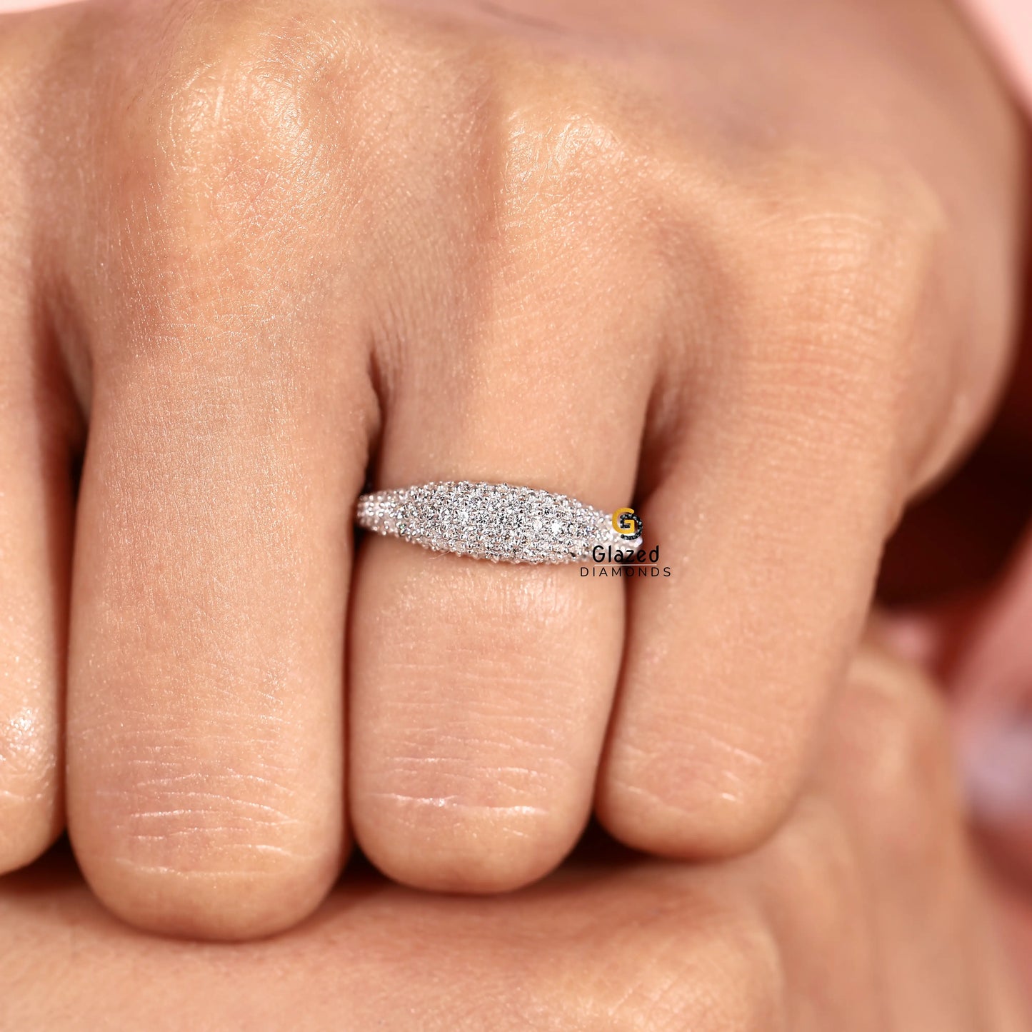 Chunky Diamond Wedding Band For Women