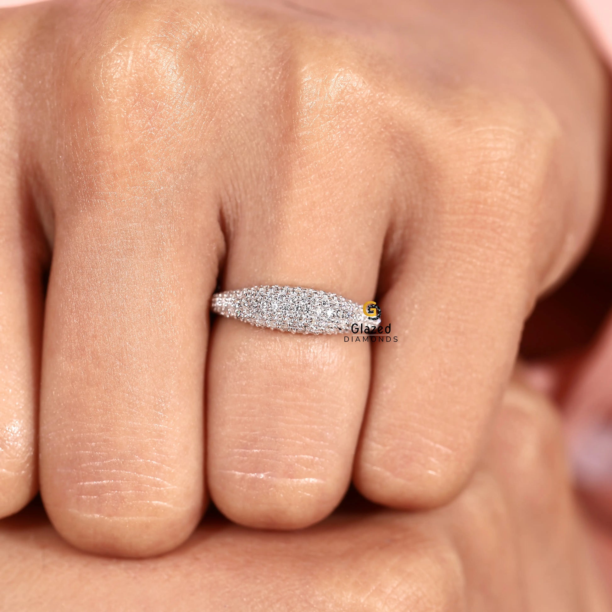 Chunky Diamond Wedding Band For Women