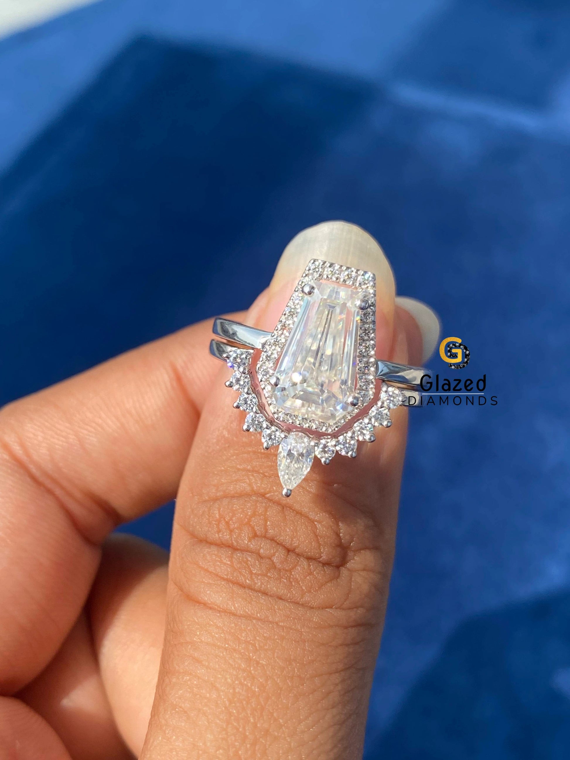 Classic Diamond Crown Shape Wedding Band For Her