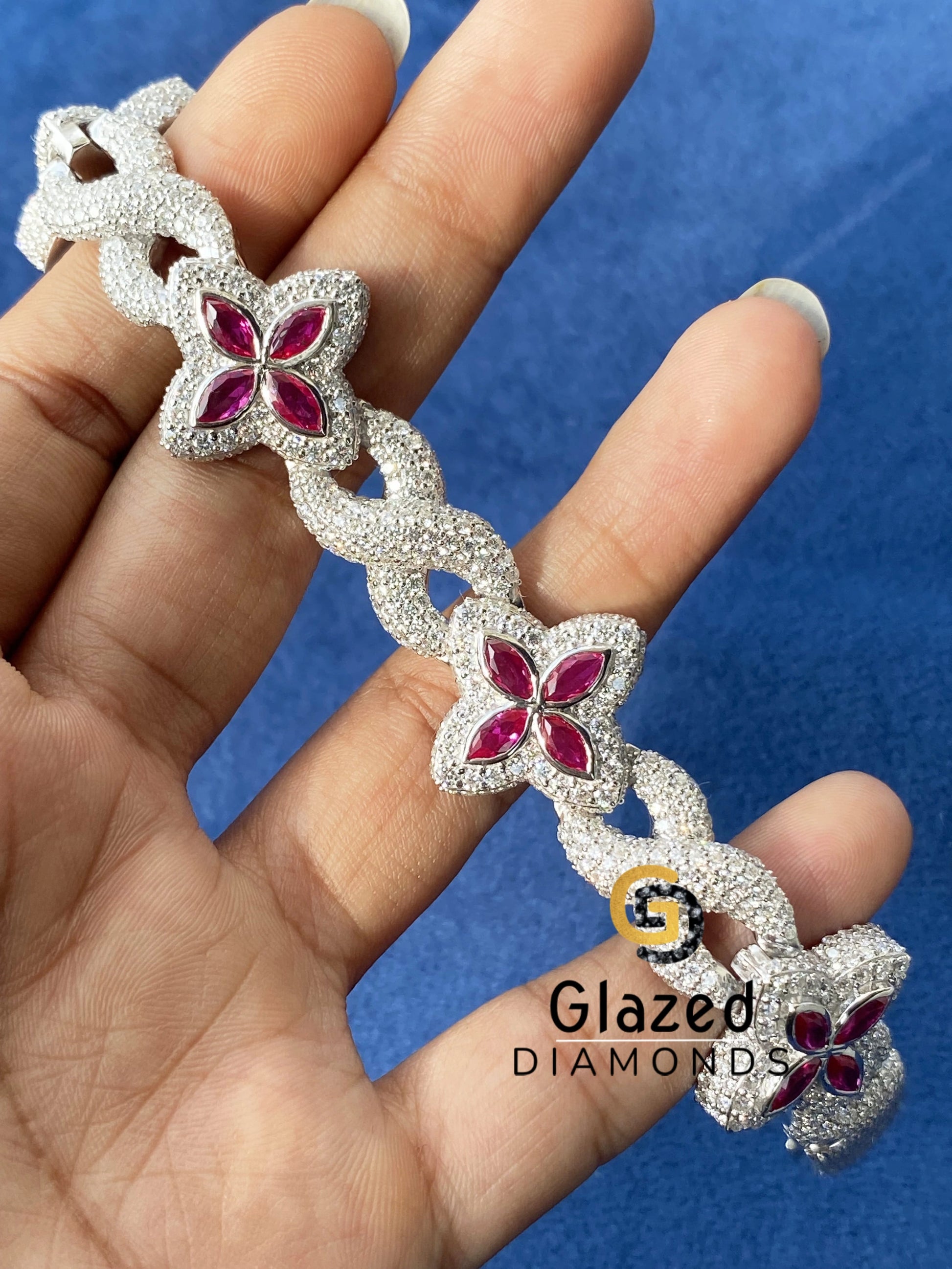 Clover Moissanite Iced Out Bracelet