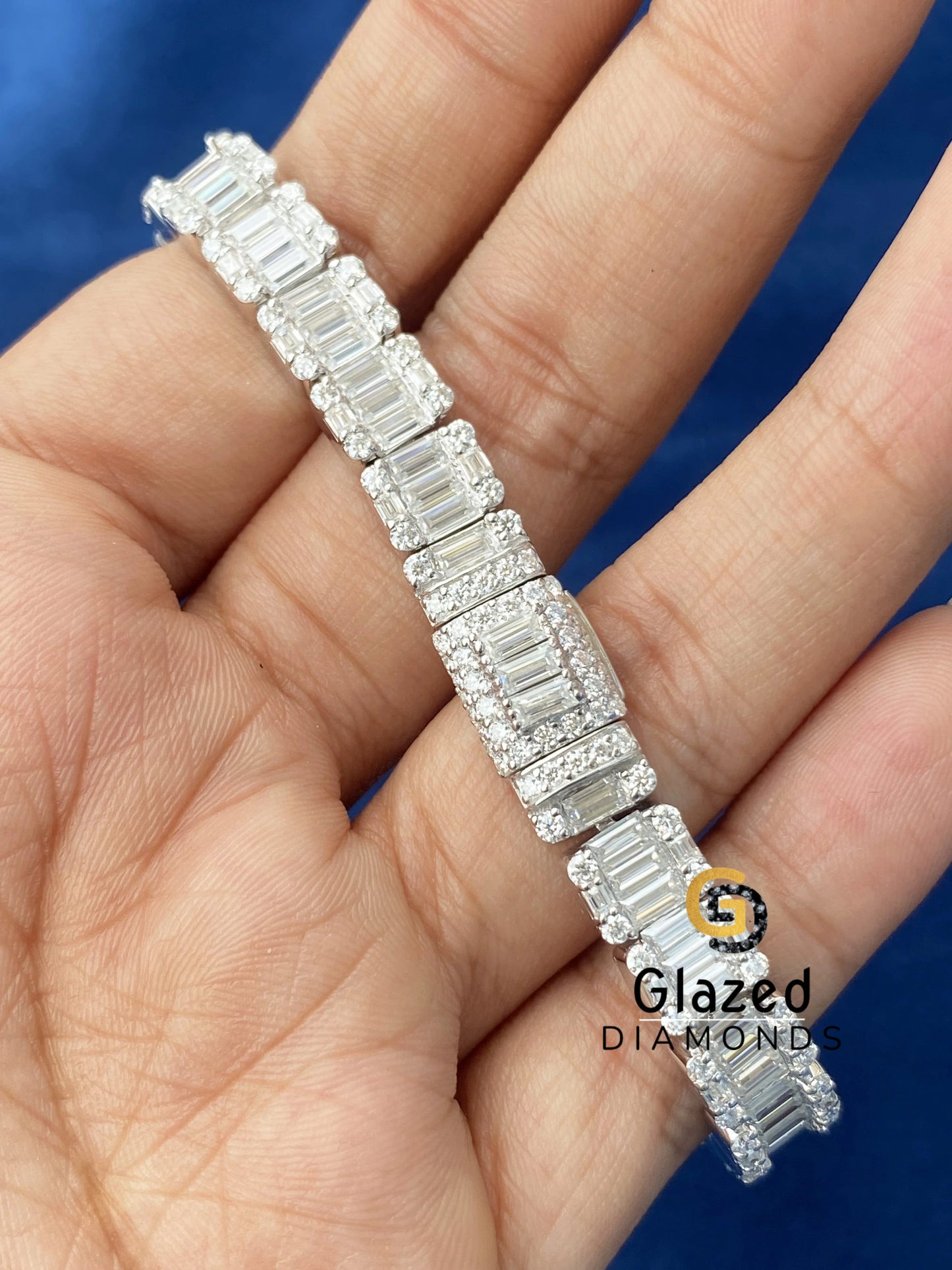 Cluster Moissanite Iced Out Tennis Bracelet