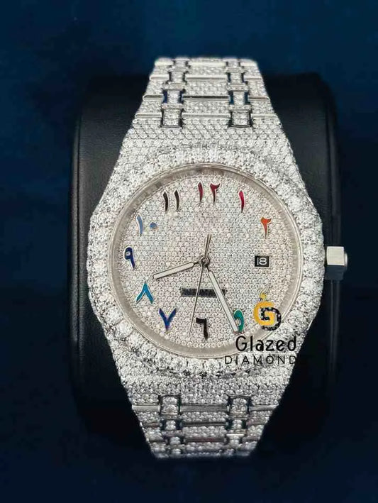 Colorful Arabic Number Dial Stainless Steel Strap AP Watch