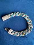 Colorled Stone Round Moissanite Hip Hop Bracelet