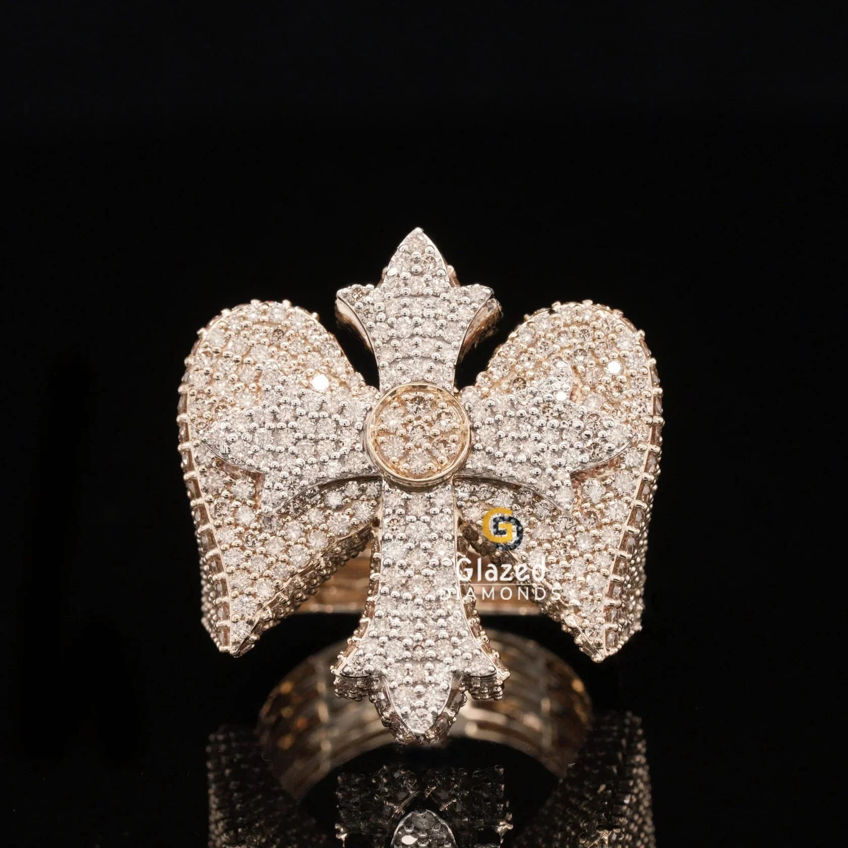 Cross Moissanite Diamond Ring