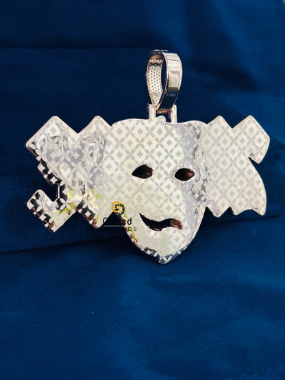 Crying Face Two Tone Moissanite Pendant