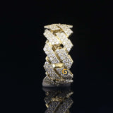 Men's Iced Out Moissanite Miami Cuban Link Rapper Ring