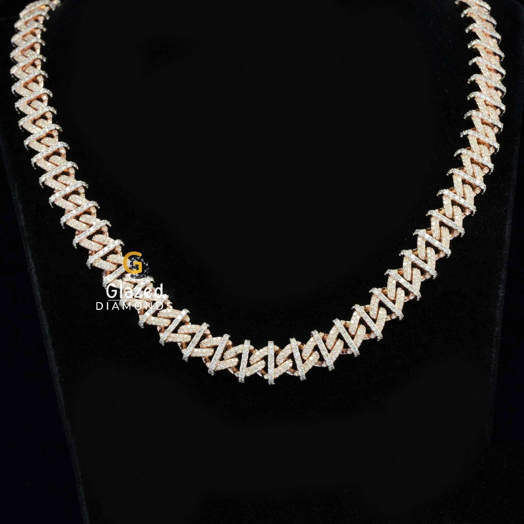 10MM Mens Unique Hip Hop Style Cuban Link Moissanite Chain