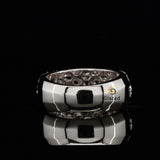 Iced Out Round Moissanite Spinning Cuban Link Hip Hop Ring