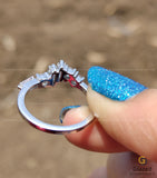 Curved Moissanite Wedding Band