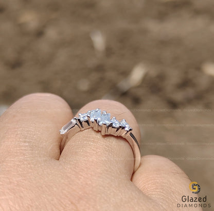 Curved Wavy Half Eternity Band
