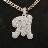 Bust Down M Single Initial Letter Custom Hip Hop Pendant