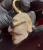 Iced Out Real Moissanite Diamond 3D Men Face With Specs Pendant