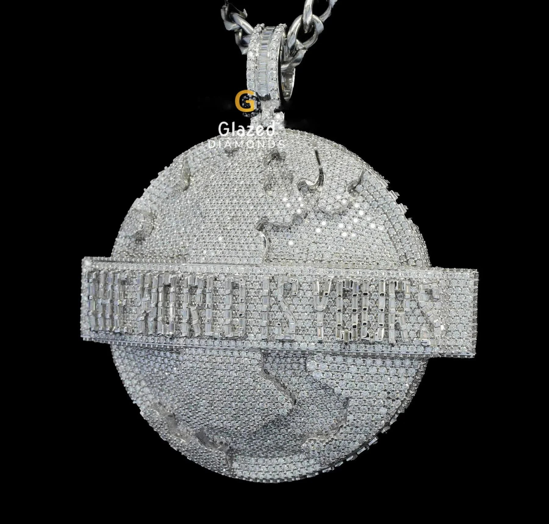 Custom Iced Out Moissanite Diamond The World Is Yours Hip Hop Pendant