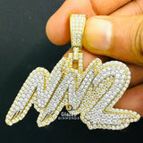 Iced Out Two Tone Letter Hip Hop Moissanite Pendant