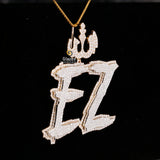 Iced Out EZ Letter Moissanite Customized Hip Hop Pendant