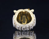 Customized Hip Hop Fully Iced Out Tiger Face Moissanite Championship Ring