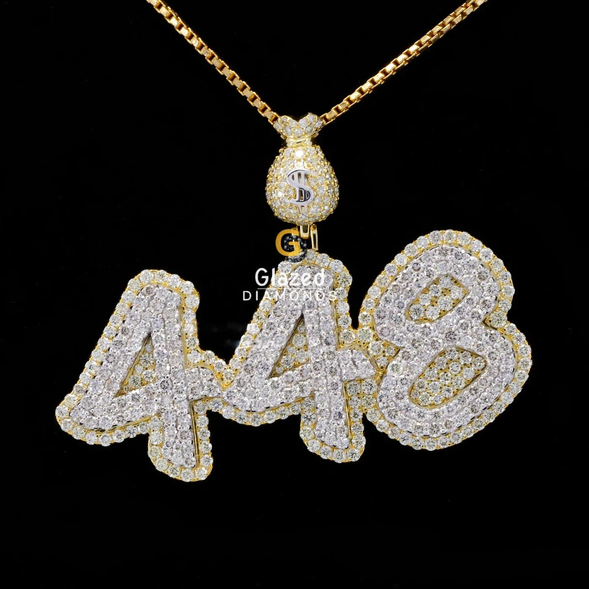 Hip Hop Style Custom 448 Number Moissanite Rapper Pendant