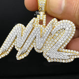 Iced Out Two Tone Letter Hip Hop Moissanite Pendant