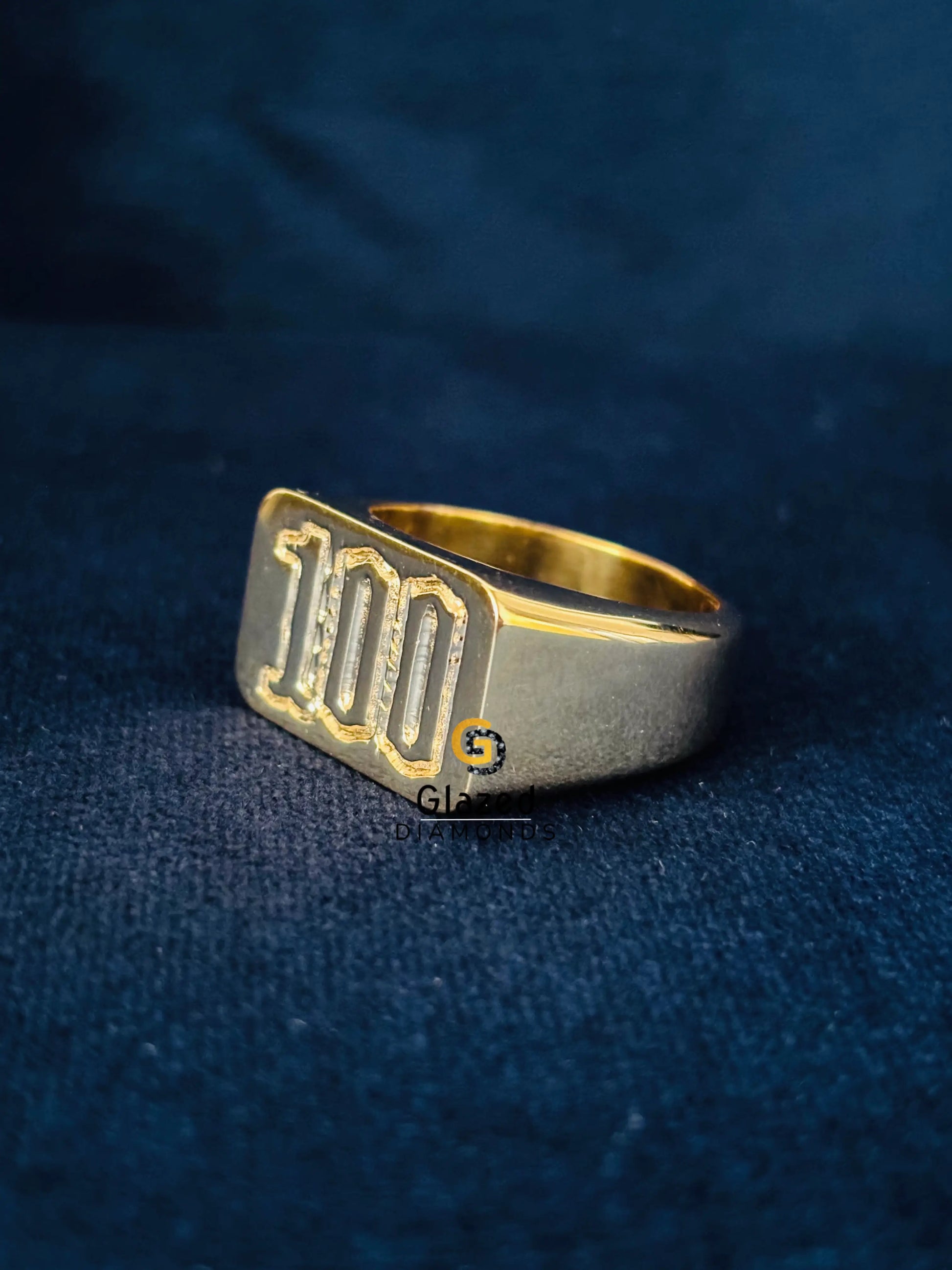 Custom 100 Number Silver Hip Hop Ring For Men