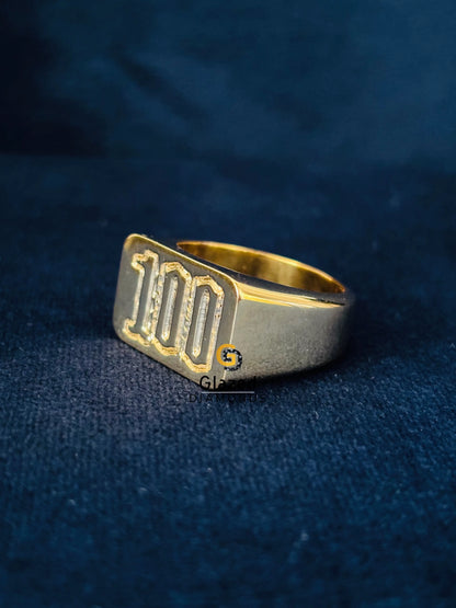 Custom 100 Number Silver Hip Hop Ring For Men